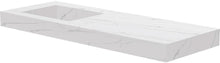 TABLET MARBRE CERAMIQUE PURO LAVABO S GAUCHE L140 H10 SANS TROU ROBINET WHITE CALACATTA