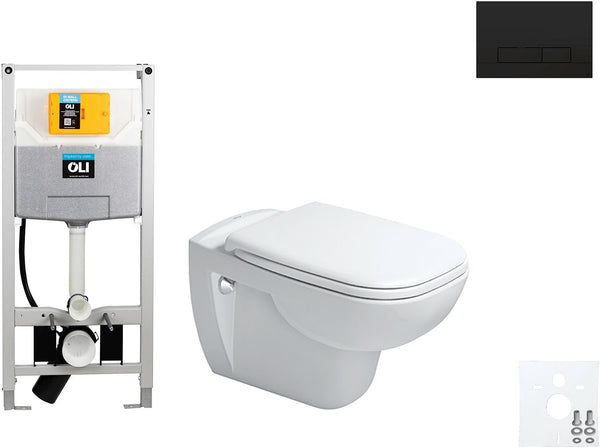 WALLFIX OLI HANGWC D-CODE DURAVIT CODE SOFT-CLOSE GLAM MAT ZWART