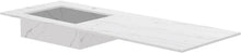 TABLET KERAMISCH MARMER PURO LAVABO S LINKS B140 H1,2 +KRAANGAT WHITE CALACATTA