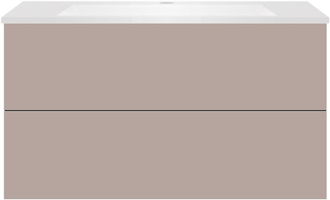 Onderbouw COFFEE 2 lades 100 basaltgrijs mat+wastafel kunstmarmer mat wit, badkamermeubelen — SKU DESCO-192220