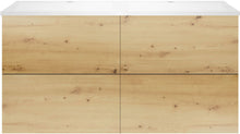 Onderbouw COFFEE 4 lades 120 duo eiken Decor urban +dubbele wastafel mat wit