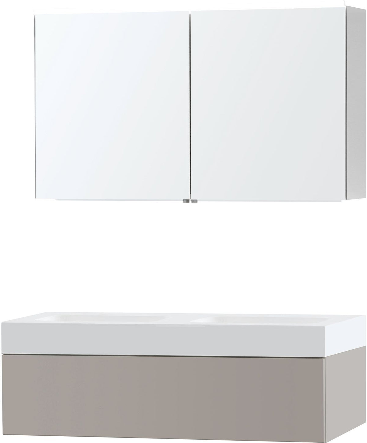 MEUBEL PURO DUO GRIJS 120 1 LADE SOLID PURO SPIEGELKAST