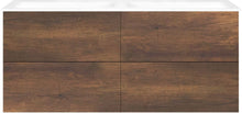 SOUS MEUBLE COFFEE 4 TIROIRS 140 DUO CHENE DECOR ROUILLE+DOUBLE LAVABO PORCEL.SNS TROU ROBINET BLANC