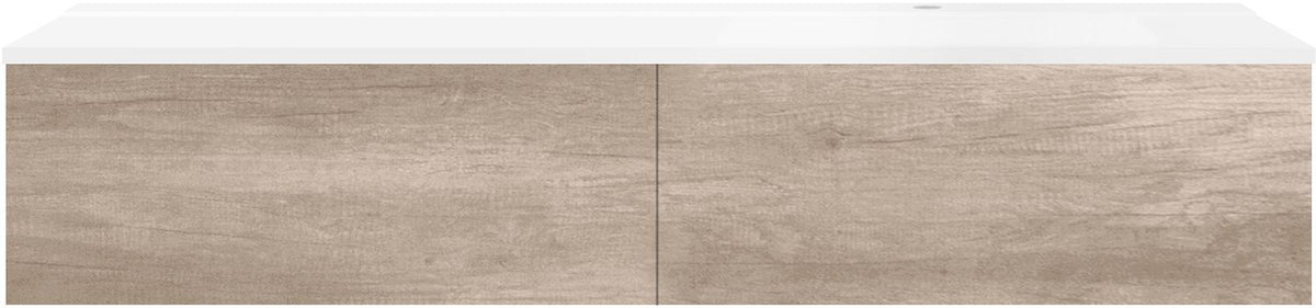 ONDERBOUW COFFEE 2 LADES 160 EIKEN DECOR FLANEL+WASTAFEL RECHTS MAT WIT