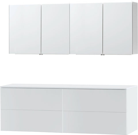 Meubel puro duo wit 180 Solid opbouw spiegelkast