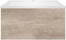 SOUS MEUBLE COFFEE 1 TIROIR 60 CHENE DECOR FLANELLE+LAVABO BLANC MAT
