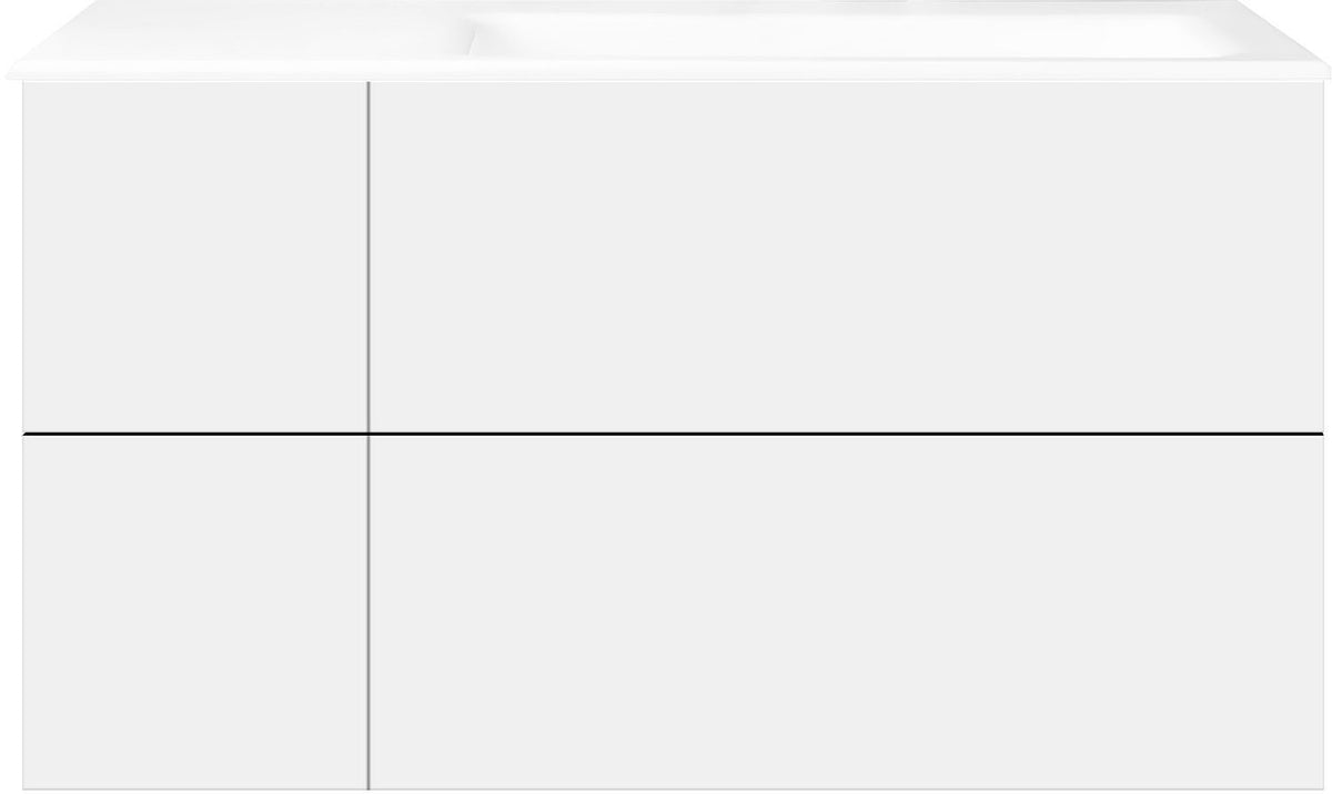 ONDERBOUW COFFEE 4 LADES 110 MAT WIT +WASTAFEL RECHTS PORSELEIN ZONDER KRAANGAT WIT