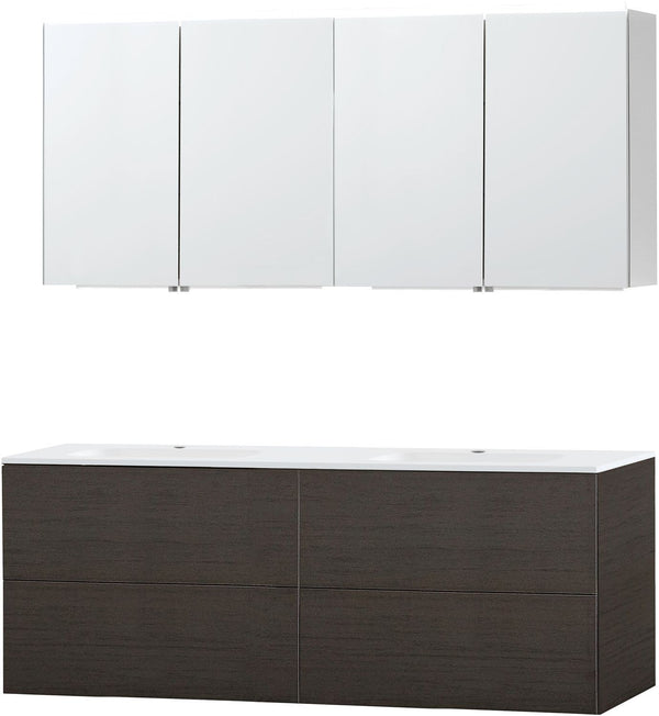 Meubel puro duo wenge 160 kunstmarmer spiegelkast