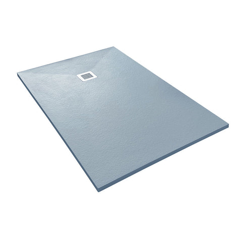 Veroni douchebak uit composietsteen met leisteenstructuur vlak (DxBxH) 140 x 90 x 3 cm grijs, douchebakken — SKU MB-18869-22396, EAN 5404024102538