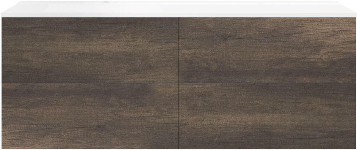 ONDERBOUW COFFEE 4 LADES 160 KASTANJE DECOR TRUFFEL+WASTAFEL LINKS MAT WIT