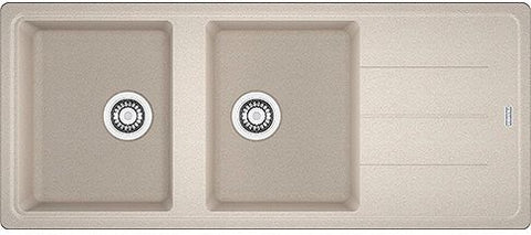 Inbouw spoeltafel basis Franke 2 bakken+verlek 116X500 champagne