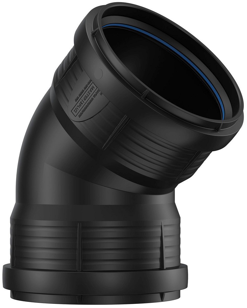 Elleboog PP 45°.FF 125MM zwart, pp: coudes, manchons, raccords — SKU DESCO-65530