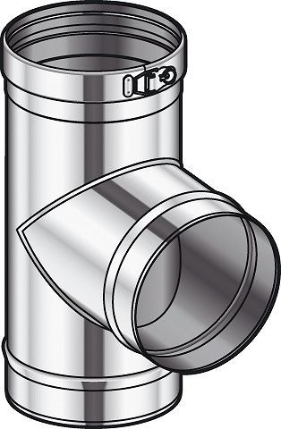Inox enkelwandige T 90° CONDENSOR POUJOULAT 100MM
