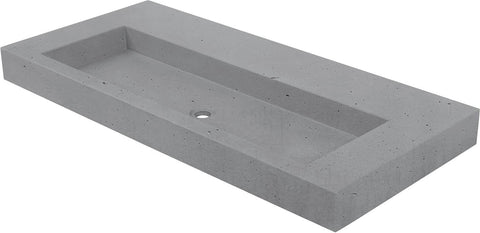 Tablet briq 120CM 1 lavabo zonder kraangat/overloop Beton, wastafels — SKU DESCO-178745