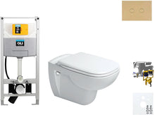 WALLFIX OLI WC SUSPENDU D-CODE DURAVIT CODE SOFT-CLOSE BLINK WHITE GOLD