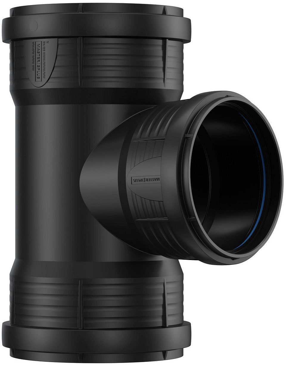 T PP 90°FFF 125-110MM zwart, pp: coudes, manchons, raccords — SKU DESCO-188226
