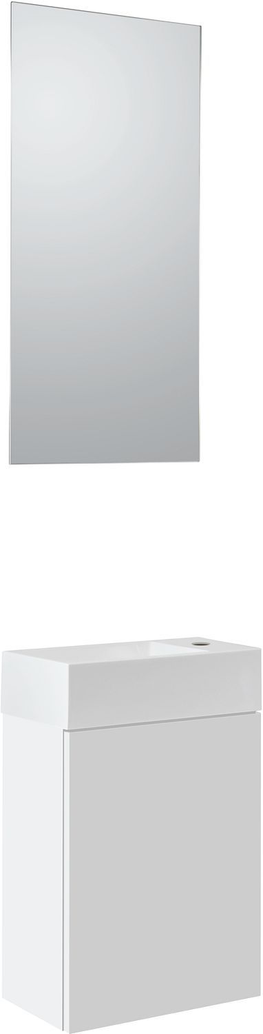 Handenwasser puro mini 1 deur wit 40 Solid spiegel