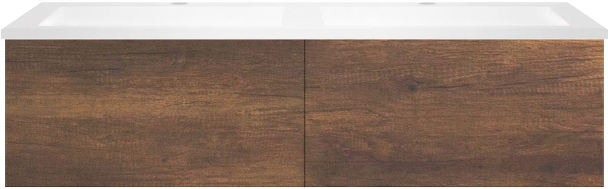 ONDERBOUW COFFEE 2 LADES 120 DUO EIK.DEC.ROEST +DUBBELE WASTAFEL KUNSTMARMER MAT WIT