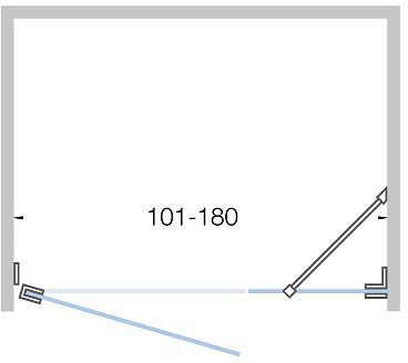 Draaideur+zijdeel nis close 101-180 hoogte 200CM mat wit-helder