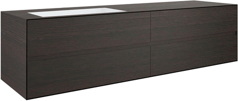 Onderbouw 4 lades+onderbouwlavabo links tenso 180CM zonder kraangat wenge, badkamermeubelen — SKU DESCO-177417