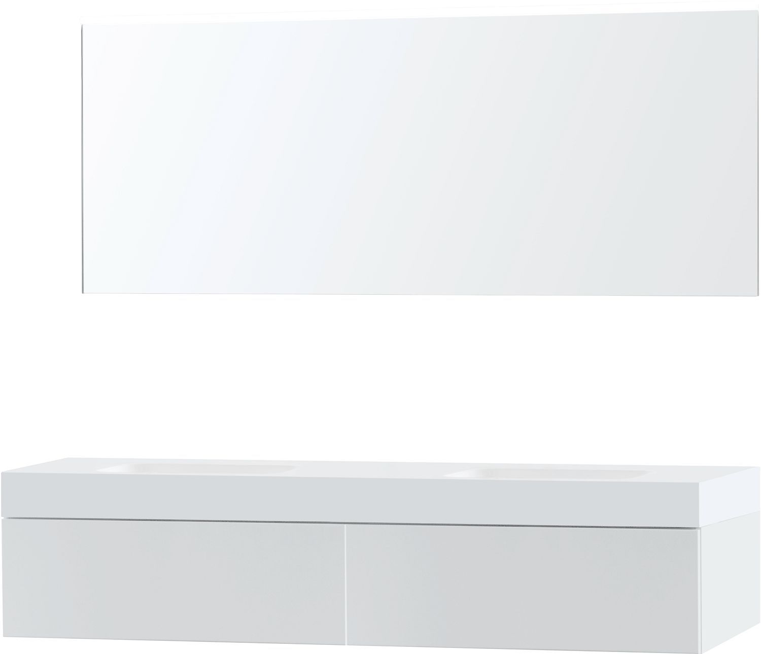 Meubel puro duo wit 180 1 lade Solid puro spiegel