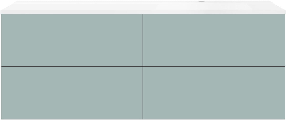 ONDERBOUW COFFEE 4 LADES 160 IJSBLAUW ZACHT MAT+WASTAFEL RECHTS WIT