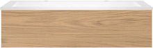 Onderbouw COFFEE 1 lade 120 eik klassiek + wastafel 2 kraangaten kunstmarmer wit