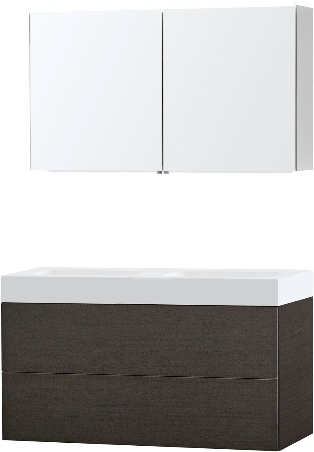 Meubel puro duo wenge 120 Solid puro spiegelkast, badkamermeubelen — SKU DESCO-702450