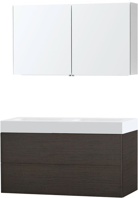 Meubel puro duo wenge 120 Solid puro spiegelkast, badkamermeubelen — SKU DESCO-702450