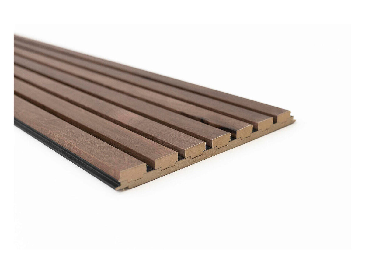 Latt wandpaneel met 7 latjes 277x30 cm 1,66m² 20mm matte black/castle oak 2 stuks