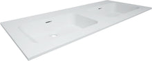 Tablet combo/molto/puro 160X50CM 2 lavabo Solid wit