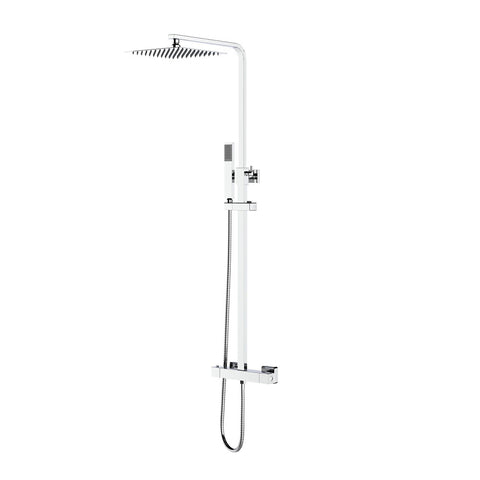 Aloni optima Quadro regendoucheset - thermostatisch - opbouw - Cool touch - Belgaqua - chroom, douchekolommen & douchesets — SKU MB-15860-19387, EAN 5404024106307