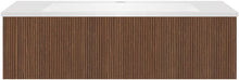 Onderbouw COFFEE 1 lade 100 notelaar Decor smartline+wastafel kunstmarmer mat wit