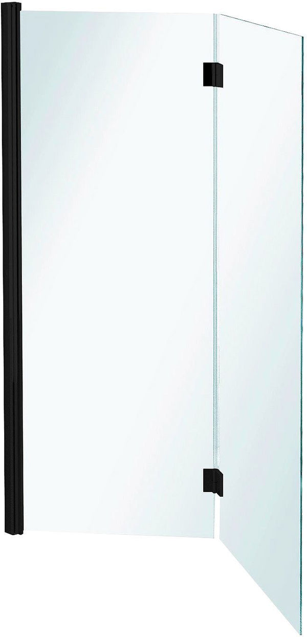 BADSCHERM 2-DELIG SWING L120-H150 LINKS MAT ZWART-HELDER