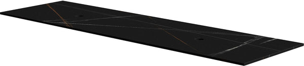 TABLET KERAMISCH MARMER PURO B180 H1,2 2AFVOERGATEN BAMBOO BLACK