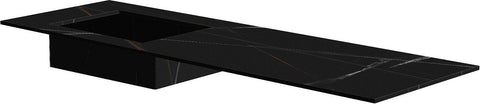 TABLET KERAMISCH MARMER PURO LAVABO S LINKS B160 H1,2 ZONDER KRAANGAT BAMBOO BLACK