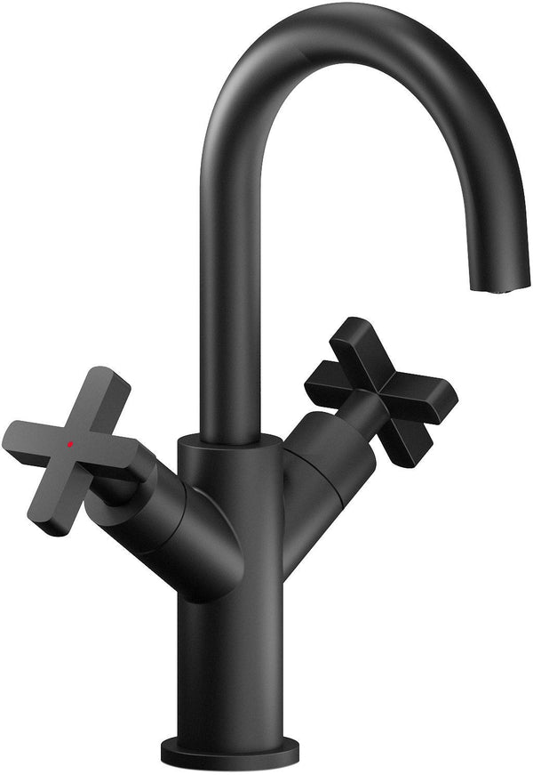 2GREEP MENGKRAAN LAVABO LIRA NOBILI SPRONG 130MM CLIC-CLAC MAT ZWART