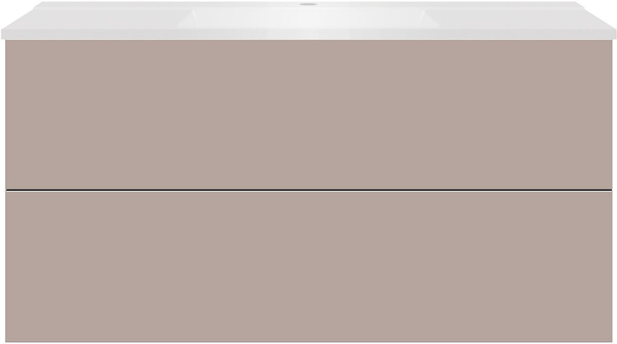 Onderbouw COFFEE 2 lades 120 mat basaltgrijs+wastafel mat wit