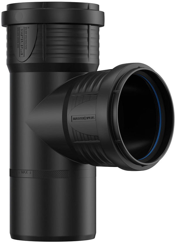 T PP 90°MFF 75-75MM ZWART