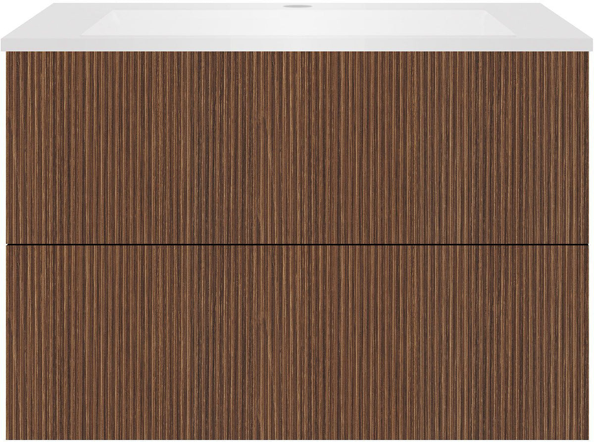 Onderbouw COFFEE 2 lades 90 notelaar smartline+wastafel kunstmarmer wit