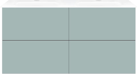 ONDERBOUW COFFEE 4 LADES 120 DUO DUO IJSBLAUW ZACHT MAT +DUBBELE WASTAFEL PORSELEIN WIT