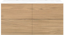 Onderbouw COFFEE 4 lades 120 duo eik klassiek+wastafel porselein wit