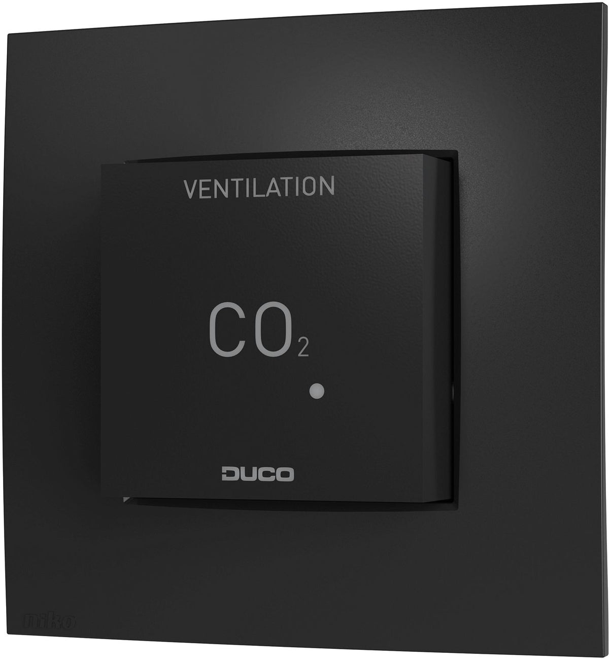 CO2 Ruimtesensor rf/wired Duco zwart/zwart, ventilatie — SKU DESCO-191742