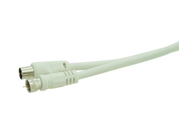 Profile coax kabel F-connector M>coax M 1,5m wit