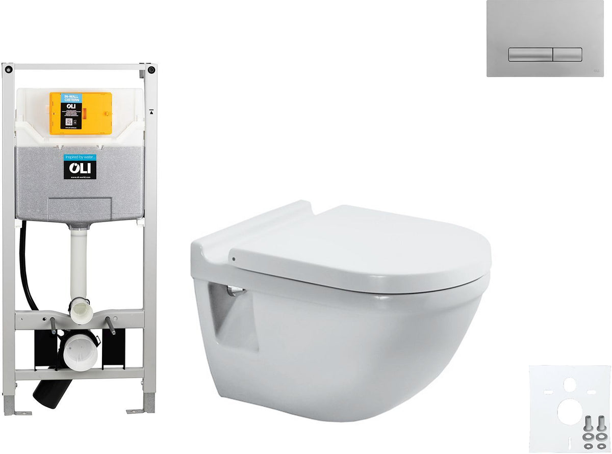 Wallfix OLI hangwc Starck 3 Duravit glam mat chroom, wc-inbouwframes — SKU DESCO-702218
