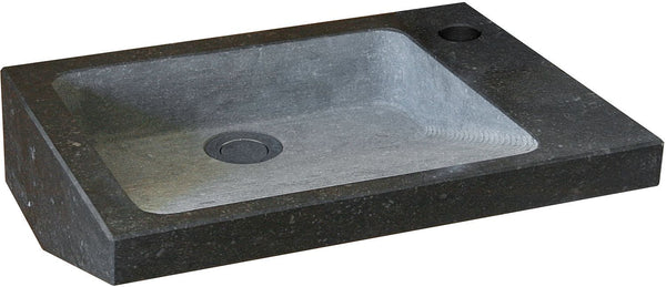 Handenwasser Linea met ophanging+krepine L40-D30-H10 blauwe Steen zonder kraangat