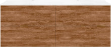 Onderbouw COFFEE 4 lades 160 duo teakhout Decor kaneel +dubbele wastafel wit