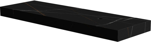 TABLET KERAMISCH MARMER PURO B160 H10 1AFVOERGAT RECHTS BAMBOO BLACK