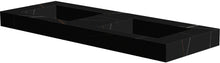 TABLET KERAMISCH MARMER PURO DUBBELE LAVABO S B140 H10 ZONDER KRAANGATEN BAMBOO BLACK