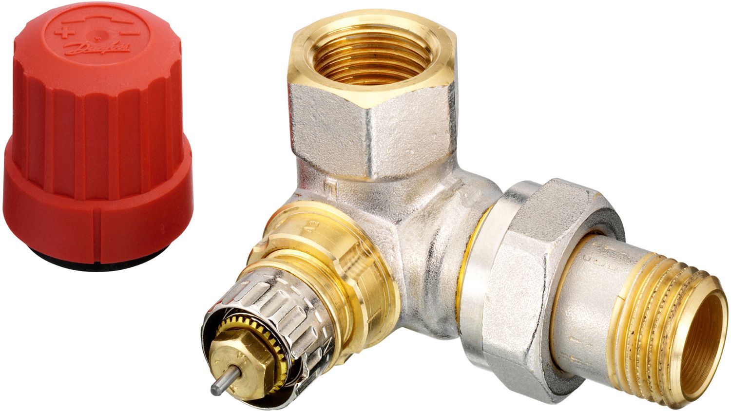 THERMOST.RAD.KR.DANFOSS DUBBEL HAAKS R 1/2"MF